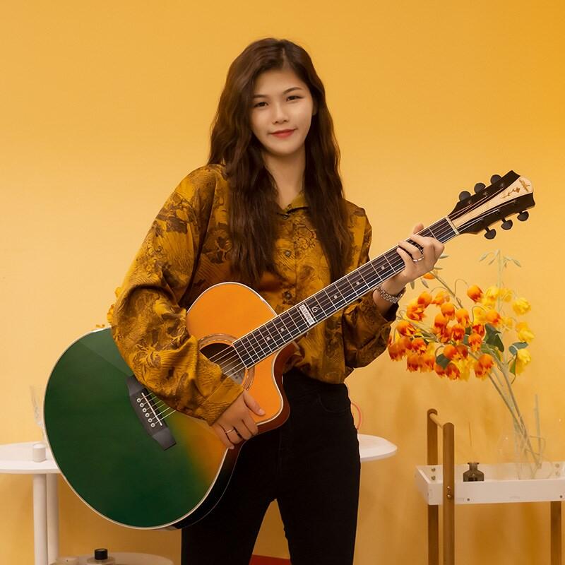 Anke Official Guitar Beginner Boys and Girls Special Bright Surface Single 41-Inch Electric Box Folk Song 40-Inch Guitar Malaysia