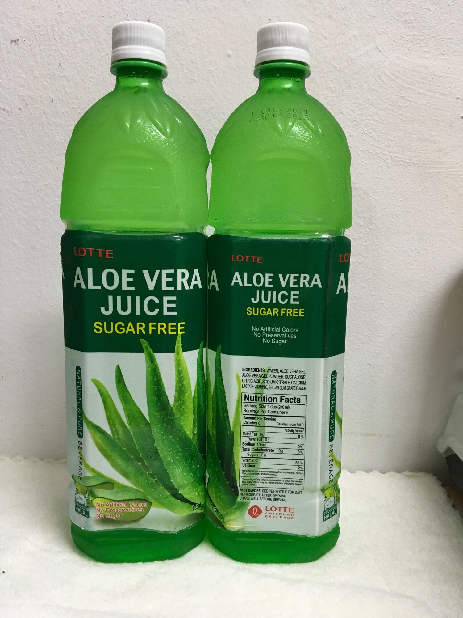 LOTTE Aloe Vera Drink Boisson A L' Aloe Vera / Sugar Free (1.5L) | Lazada