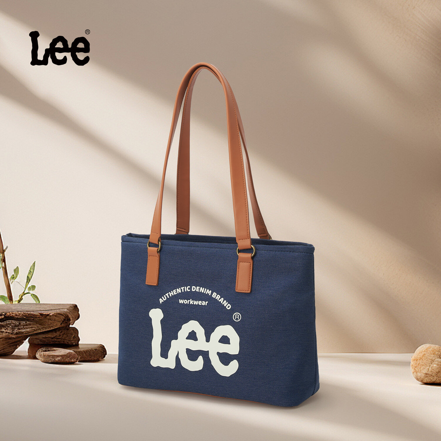  Lee Phụ Nữ Denim Tote túi có khóa kéo Giản Dị Tối Giản Vừa Cổ Điển Doule Xử Lý Túi Đeo Vai Cho văn phòng cho nữ Làm Việc 14 "Túi tote đựng máy tính xách tay 