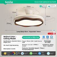 Smile | Slim Ceiling Fan Light For Living Dining Bedroom