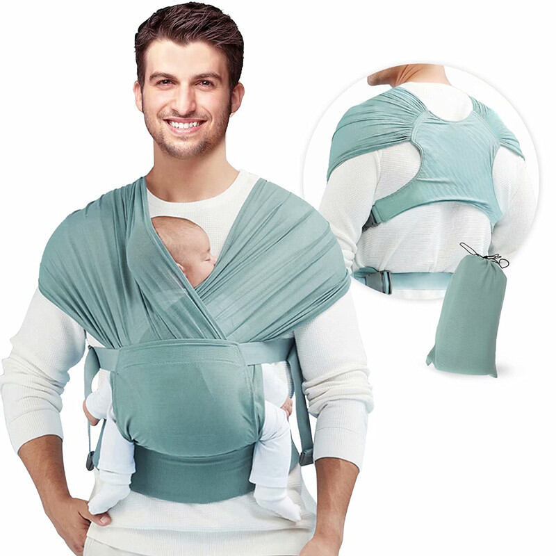 Sunveno Breathable ผ้าอุ้มเด็กน้ำหนักเบาทารกและสลิงเด็ก-ง่าย Pre-ห่อสำหรับทารกแรกเกิด-ไม่มีผูกหรือแหวน