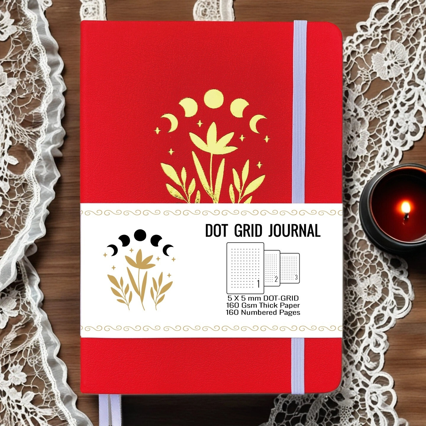 A5 Dotted Grid Journal – BUKE PU Notebook with Cream Paper, Page ...