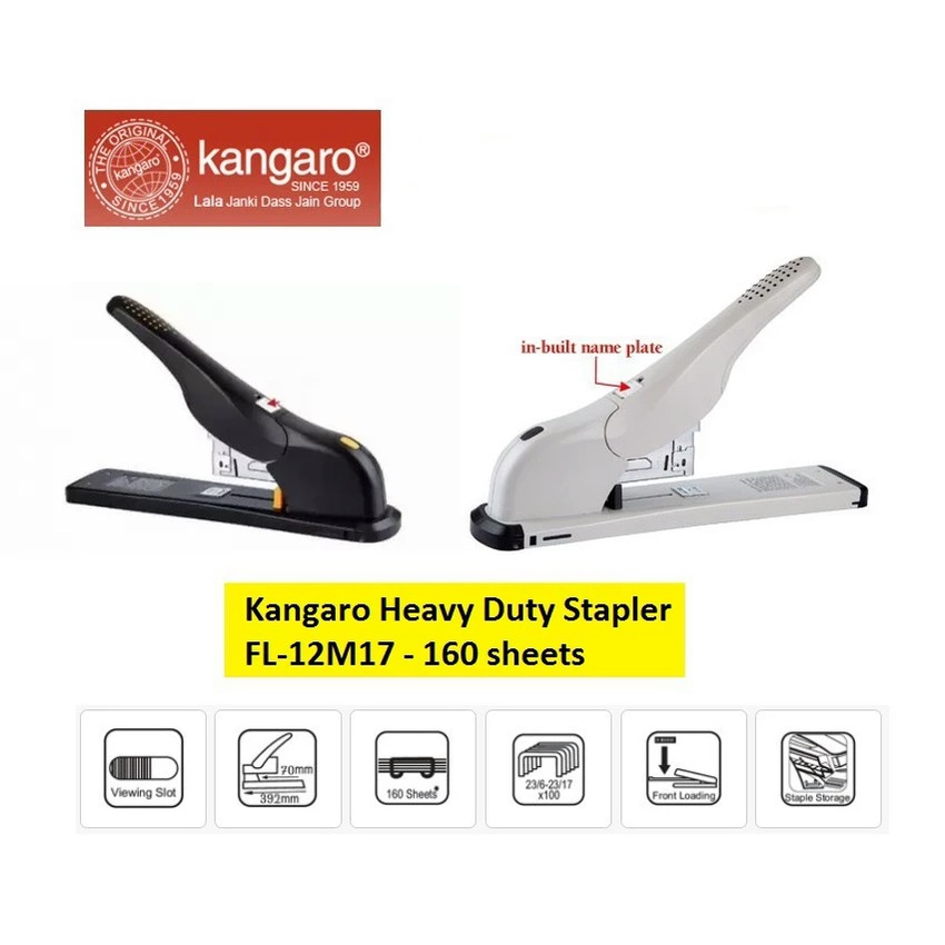 Kangaro Heavy Duty Stapler FL12M17 160 sheets Kangaroo Lazada