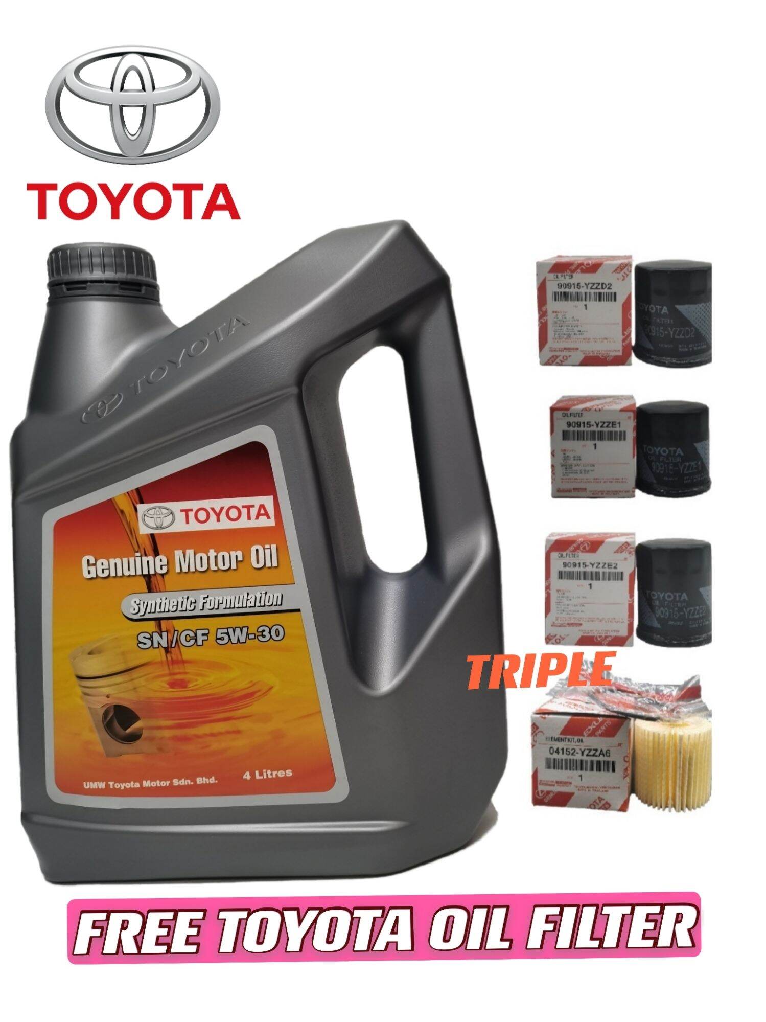 TOYOTA 5W30 4L ENGINE OIL SEMI SYNTHETIC VARIATION WITH OIL FILTER