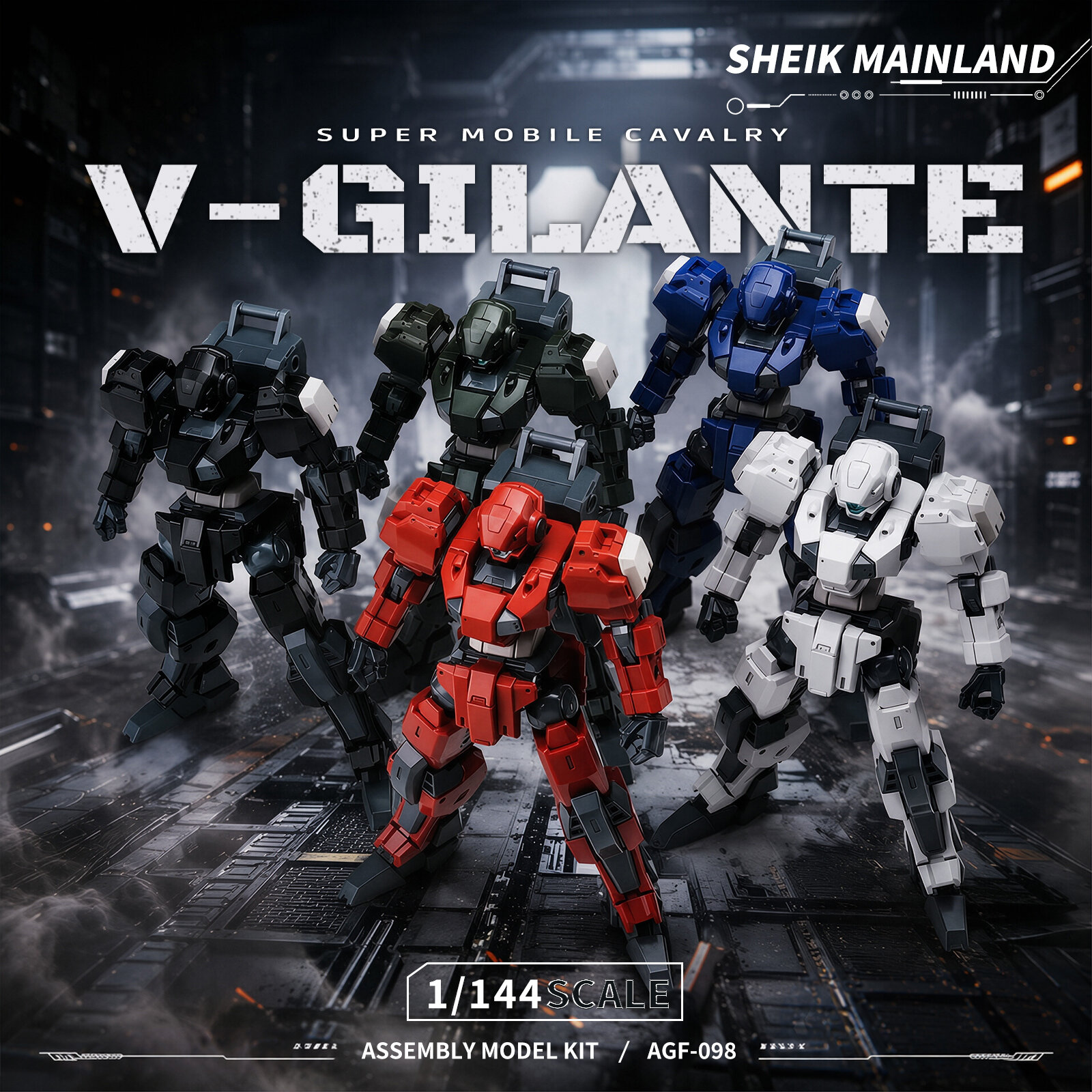Sheik Mainland 1/144 V-Gilante AGF-098 Super Mobile Cavalry Sci-Fi Combat Mecha Plastic Assembled Robot Hobby Collection Display Toy ราคา 649 บาท*ส่งฟรี
