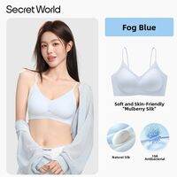 Secret World | Seamless Invisible Gathered Nude Color Thin Strap Back Beautifying Bra