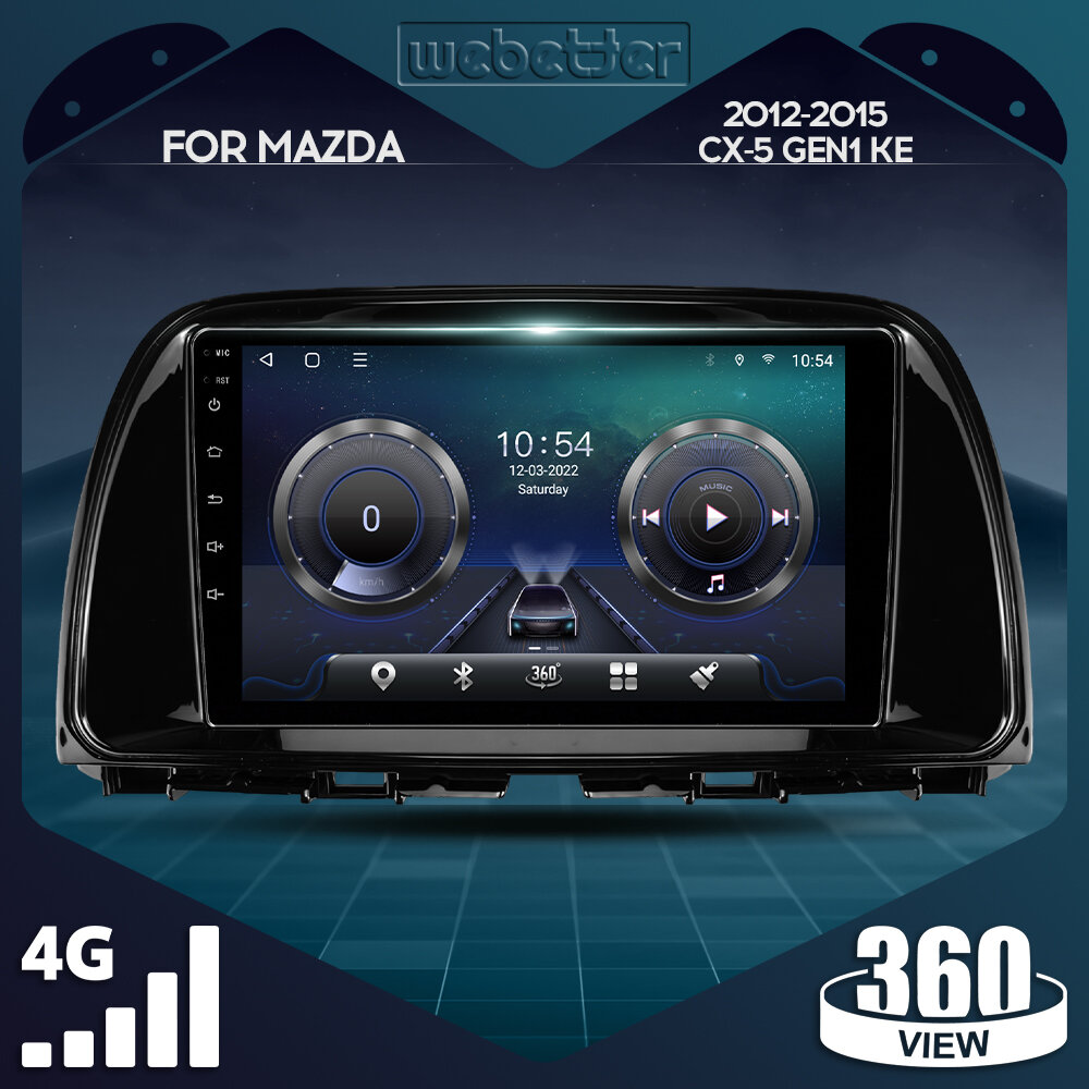 WeBetter TopNavi 9inch 8Core IPS Full Touch Android Car Stereo Player For Mazda CX-5 CX5 Gen1 KE 2012-2015 With 360View 4G CarPlay DSP BT WiFi Rear View GPS Navigation ราคา 4,268 บาท*ส่งฟรี