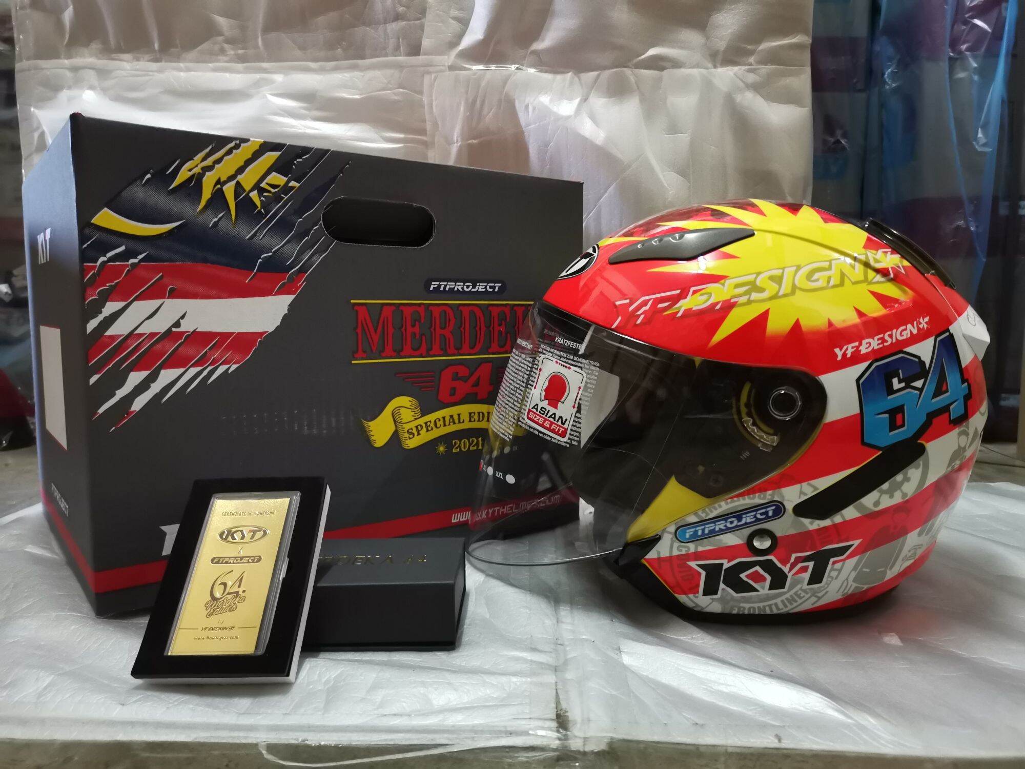 LIMITED EDITION 🇲🇾 HELMET KYT MERDEKA 64 HELLCAT MALAYSIA VENOM NFJ