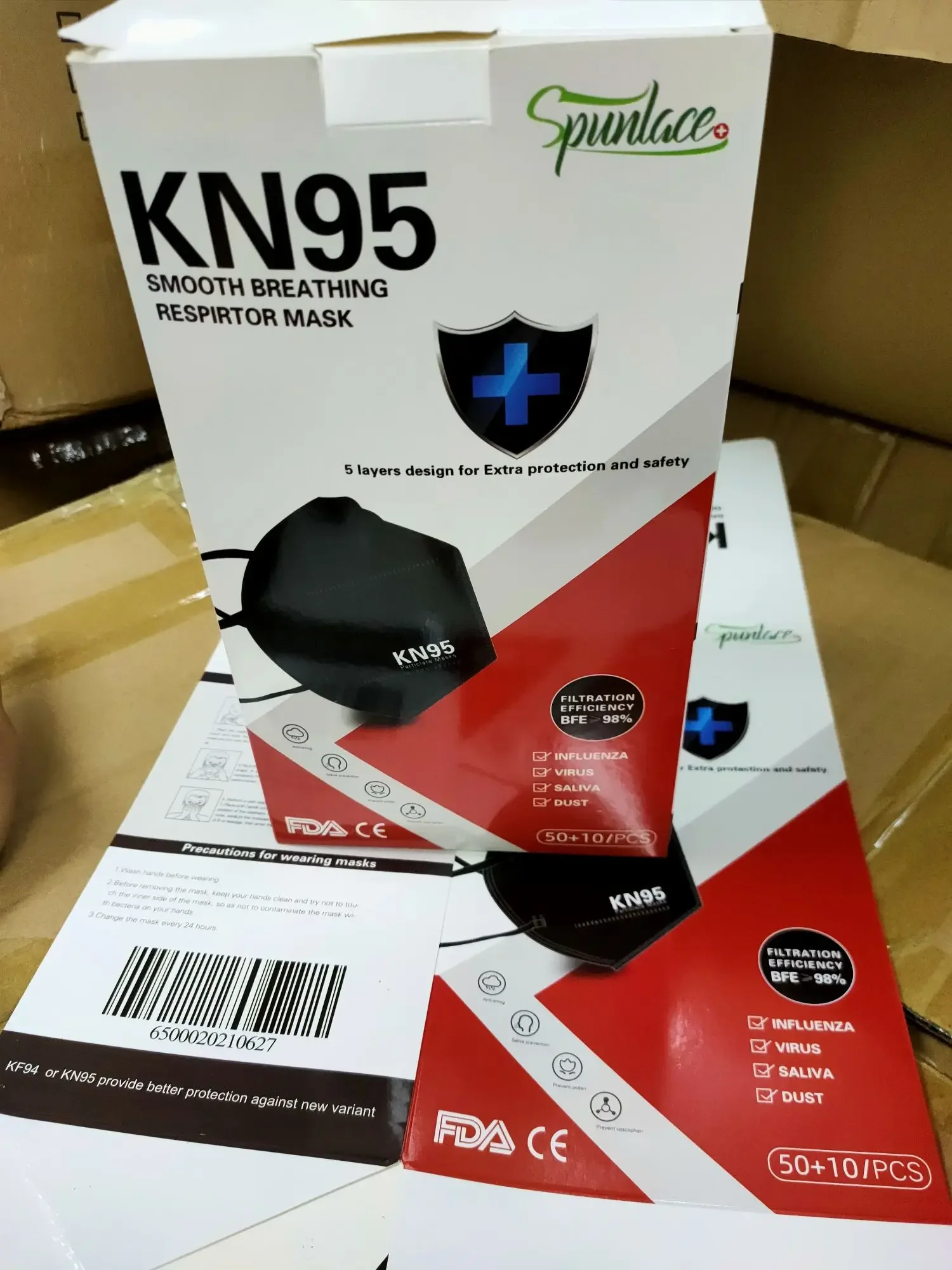 KN95 Mask(60pc) 5ply（Spunlace）black