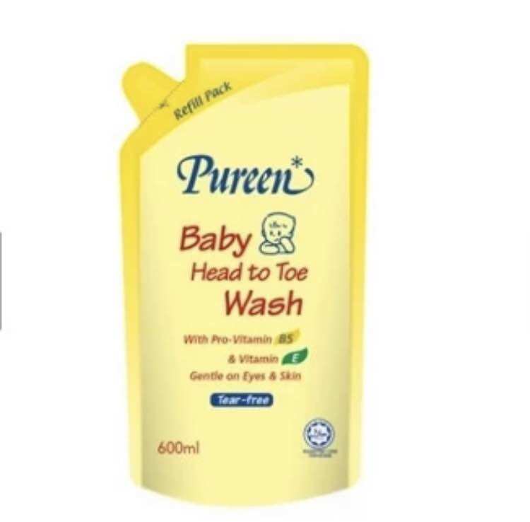 PUREEN BABY BATH (ORIGINAL/ALOE-VERA/PEACH/HEAD TO TOE) / BABY SHAMPOO (ORIGINAL/2IN1/WHEATGERM) 750ML/Pureen Baby Head to Toe Wash 600 ml Refill Sabun Mandian Bayi