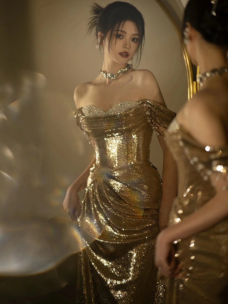 gold dress malaysia Silk Mini Dress - Mini Dress for Women main image 1