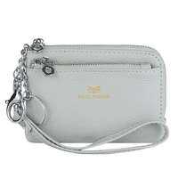 Royal Bagger RFID Coin Purse with Keychain Genuine Leather Multi Zipper Clutch Wallet Portable Wristlet Card Holder 1903-1