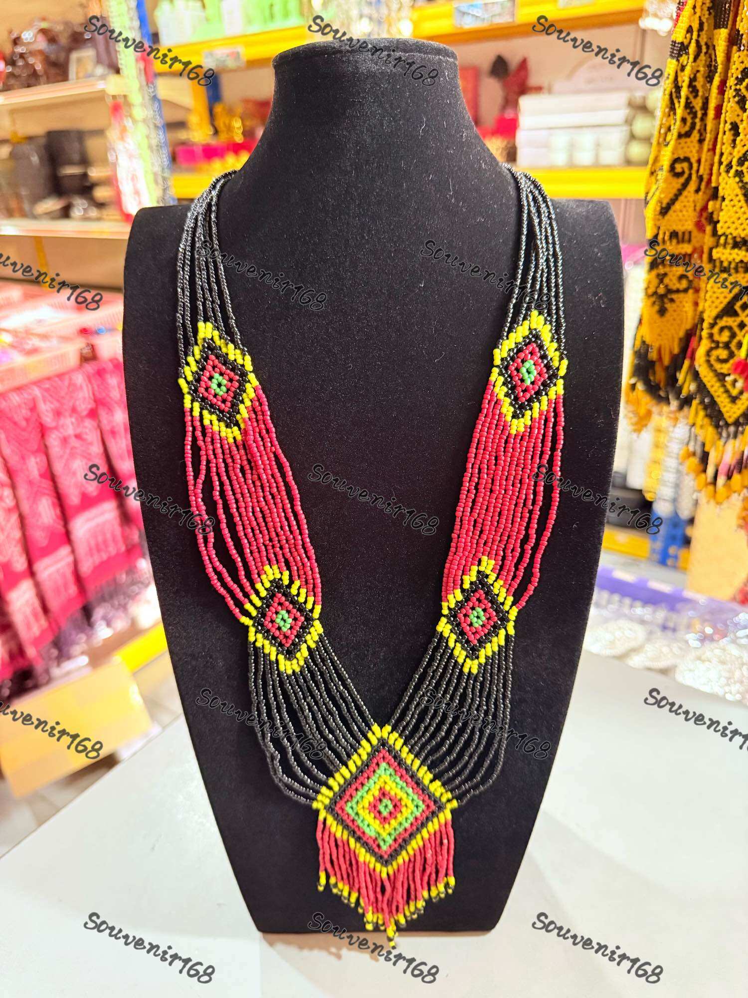 Beaded necklace traditional necklace Sarawak design style necklace