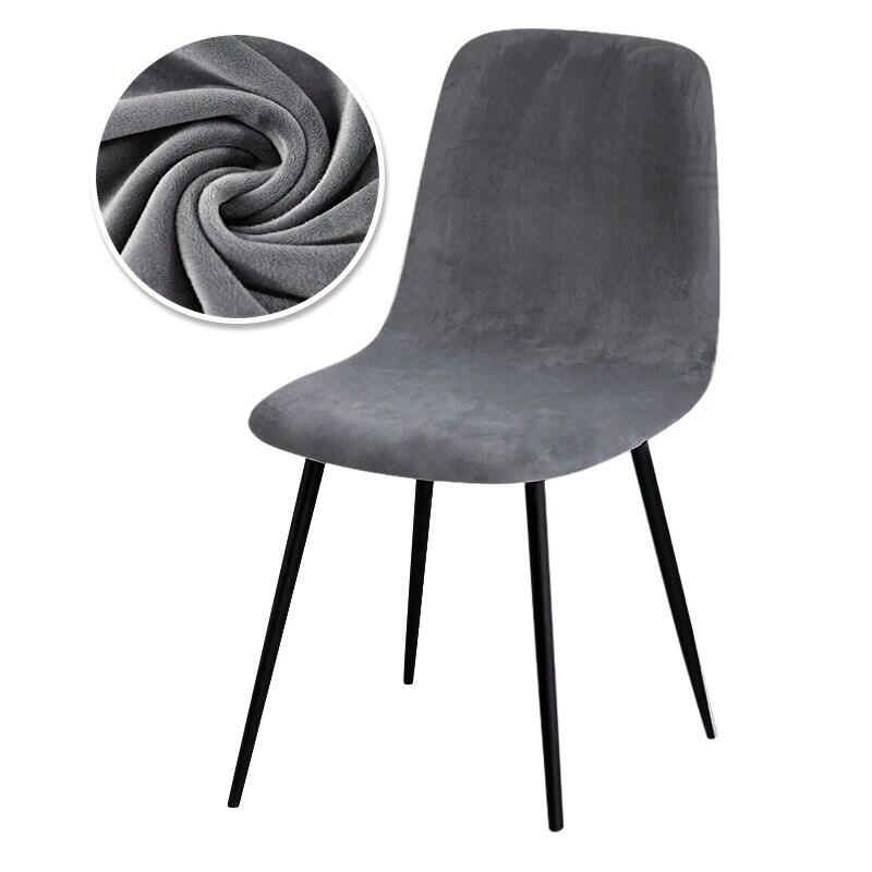 Velvet Short Back Chair Cover Stretch Slipcovers Elastic Seat Chair Cover Dining Room Bar Office Party Banquatet Wedding Kitchen