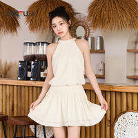 SANFU | Halter Neck Flared Waist Cinched Casual Summer Dress