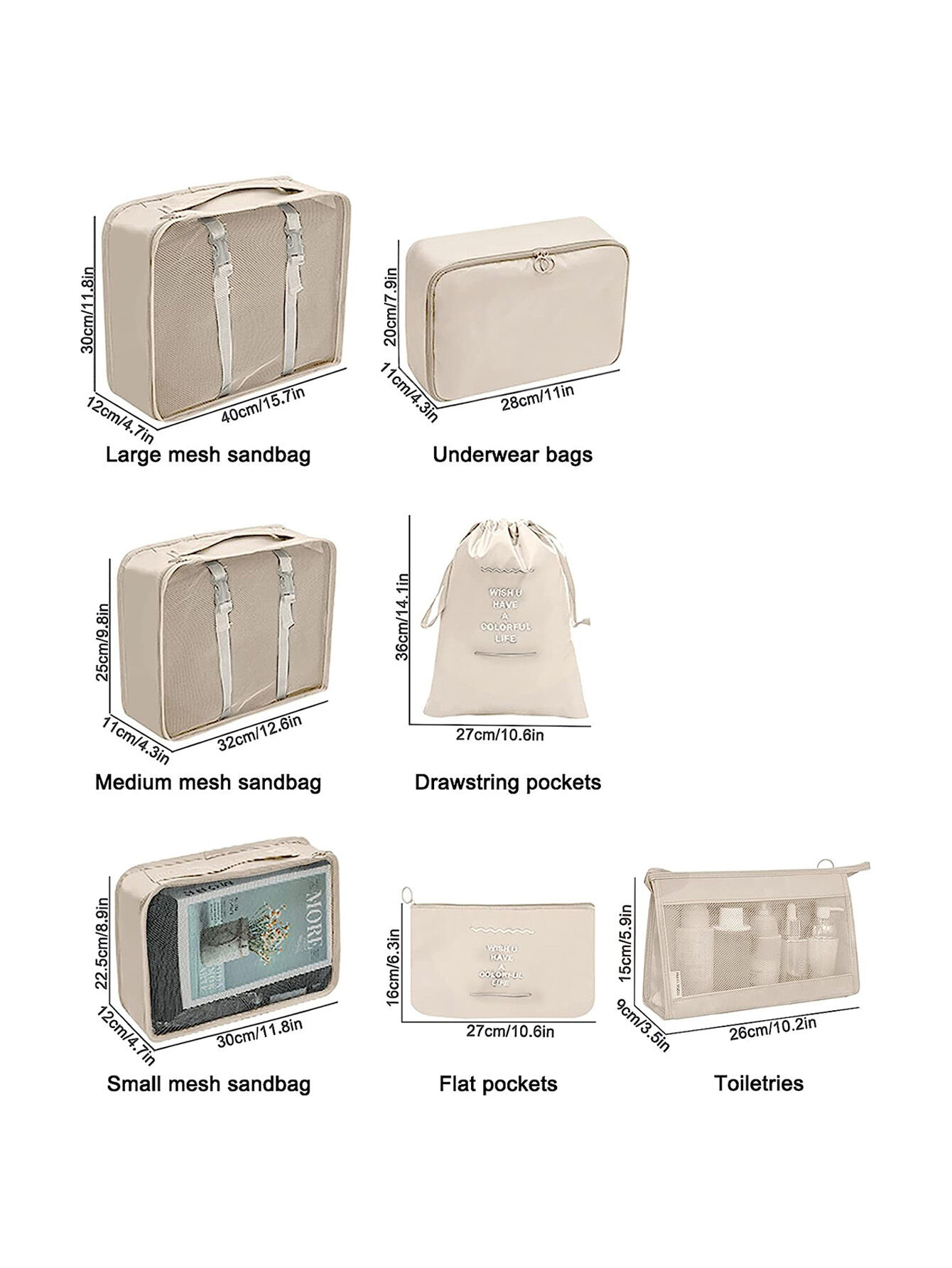 Set di cubi organizzatori per valigia, borse per bagagli viaggio_voghion.com