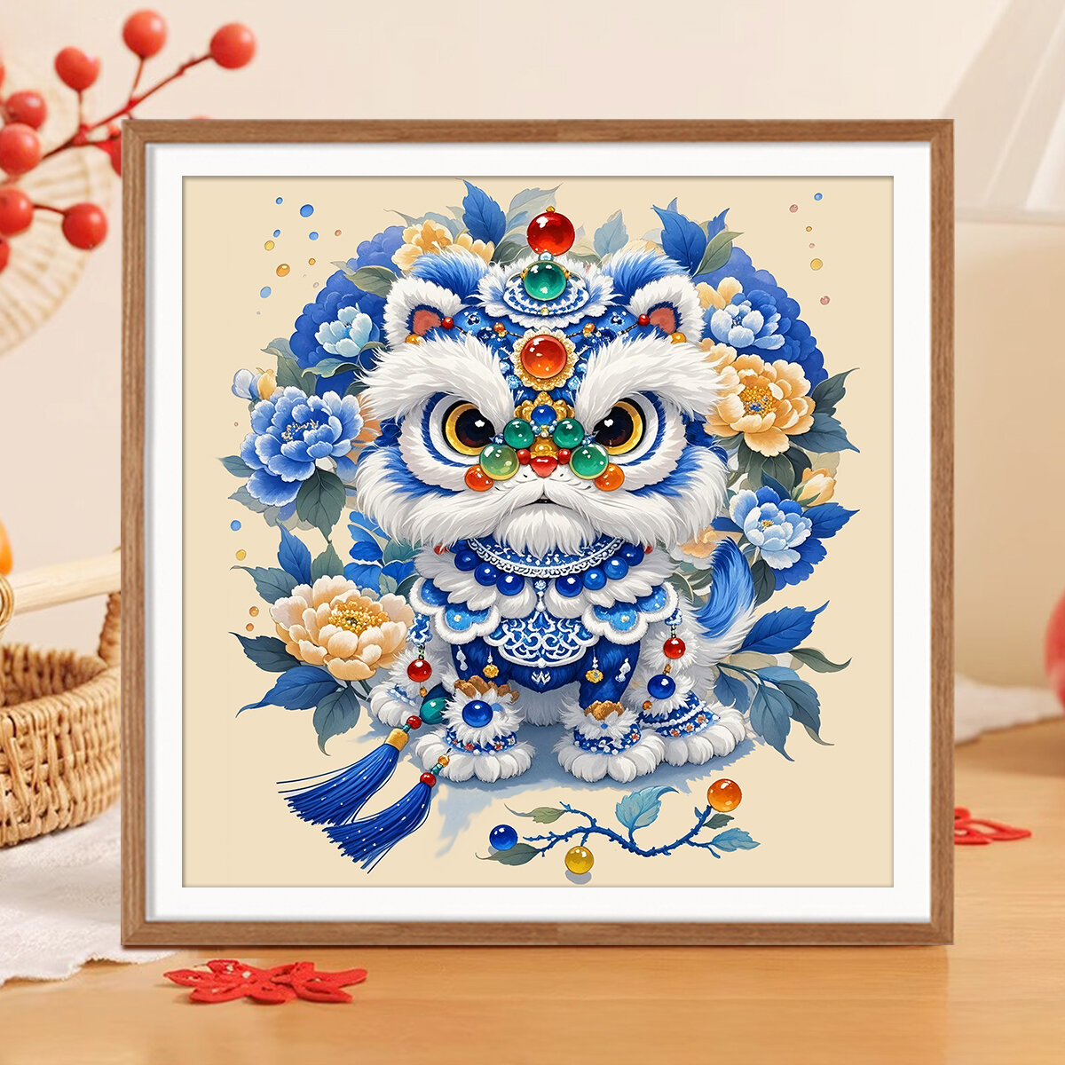 QIANHONGXIU | Traditional Chinese Wake Lion Design Cross Stitch