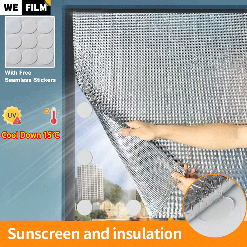 Window Sunshades Insulation Film Sun Visors Double-Sided Reflective Aluminum Foil Insulation Cotton for Windows Garage Doors Roof ราคา 211 บาท*ส่งฟรี