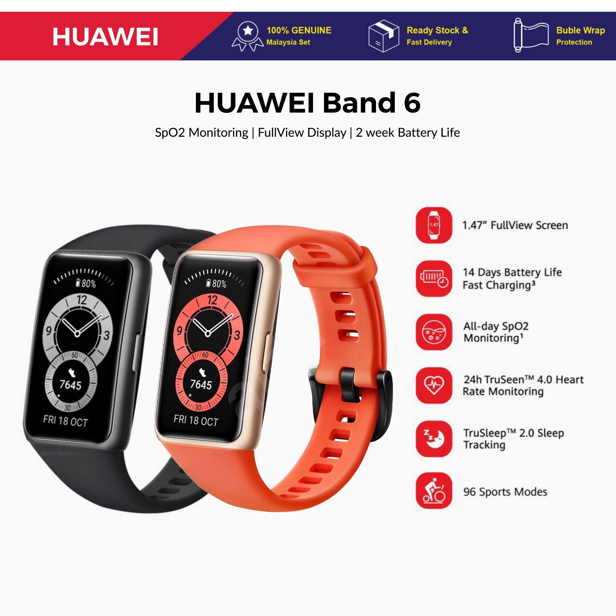 Original HUAWEI Band 6 | Honor Band 6 [1 Year warranty by Huawei Malaysia]  | Lazada