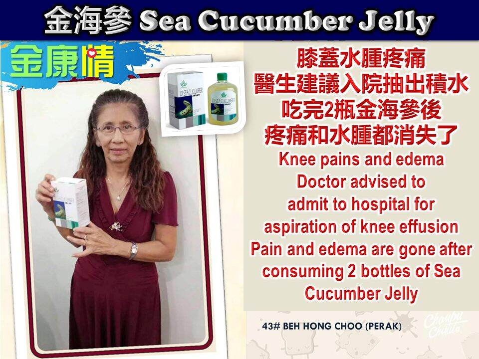 [FREE SHIPPING] D. I Sea Cucumber Jelly (Golden Sea Cucumber Jelly /Jeli Gamat Emas) 500 ml - For Arthritis, Joint Pain, Faster Wound Healing after Surgery, Recovery after Childbirth