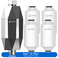 ALTHY Vitamin C Revitalizing Shower Head Water Filter - Reduces Chlorine Fluoride Heavy Metal & Softens Hard Water- Prevent Dry Itchy Skin Hair Loss Dandruff