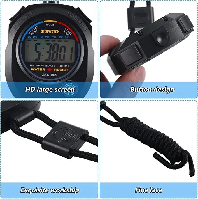 SPORT STOP WATCH LARGE DISPLAY WITH DATE TIME ALRAM FUNCTIONS.. 