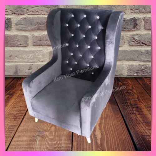 Velvet Sofa Kim Huat Furniture 1 Seater Wing Chair Lazada