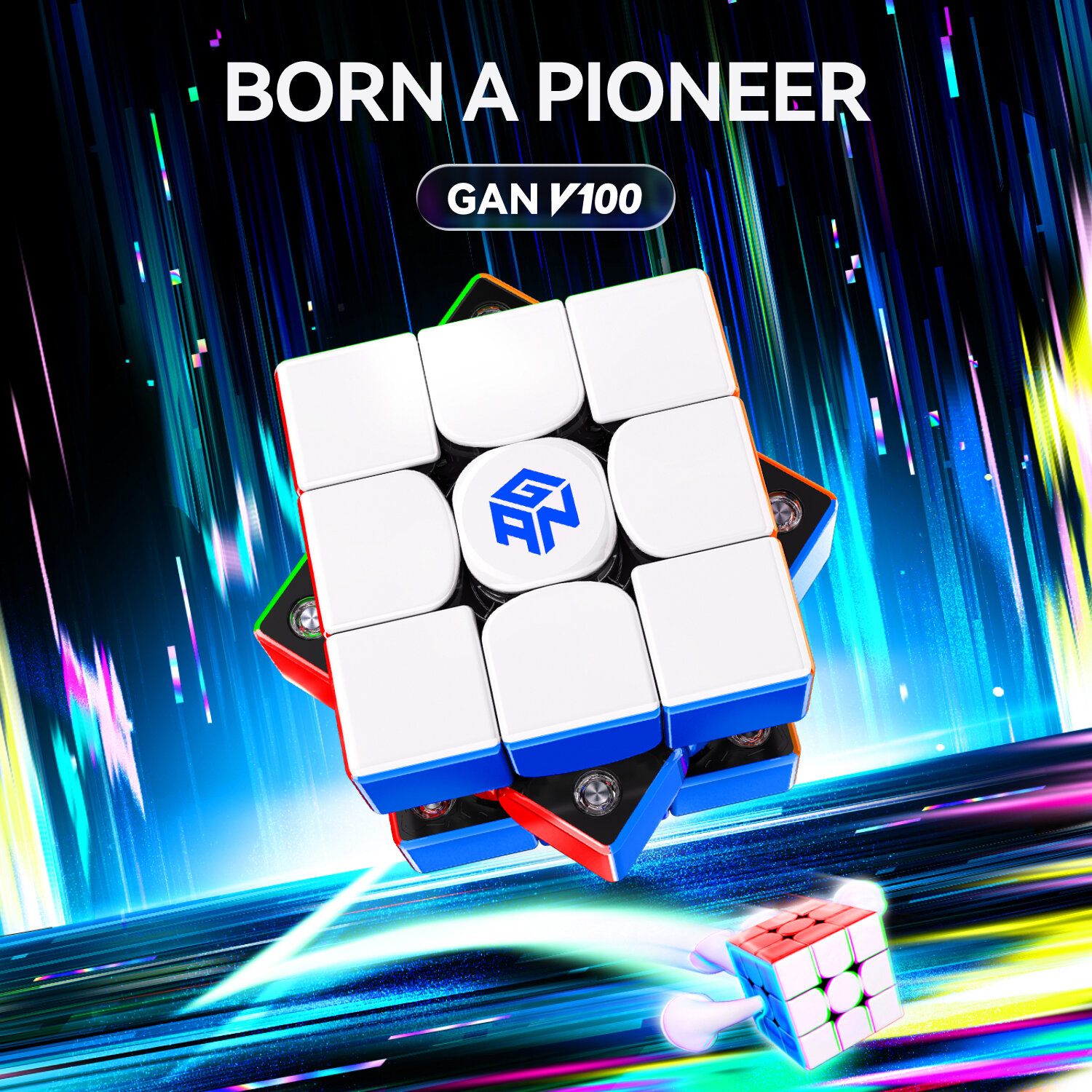[Gan V100 Maglev 3X3 Magnetic Speed ​​Cube Rubik's Cube Educational Puzzle Toys for Children,GAN V100 Maglev 3x3 Magnetic Speed Cube UV Coated Magic Cube Education Puzzle Toys For Kids,] ราคา 1,045 บาท*ส่งฟรี
