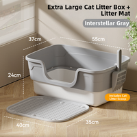 HELLOLEIBOO|Cat Litter Box Anti-splash Extra Large Half-enclosed Double-layer Portable Special Cat Litter Box