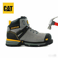 Caterpillar Classic Genuine Leather Steel Toe Boots CAT High Top Original Shoe Box Mountaineering Boots Anti Impact Safety Boots