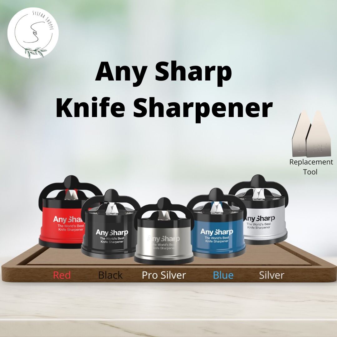 AnySharp World's Best Knife Sharpener with Powergrip, Blue