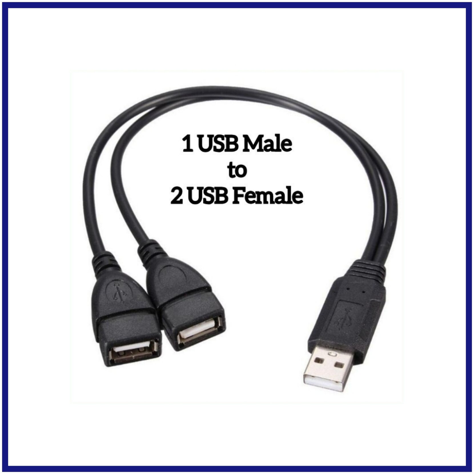 1 Usb Male To 2 Usb Female Cable Usb A Usb Y Splitter Male To Female Lazada