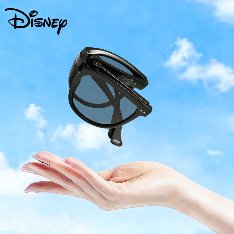 Disney Women Foldable Square Sunglasses UVA Protection Flexible Stretch Temple Portable Pocket Size Anti Glare Fashion Shades For Travel Beach Driving ราคา 1,450 บาท*ส่งฟรี