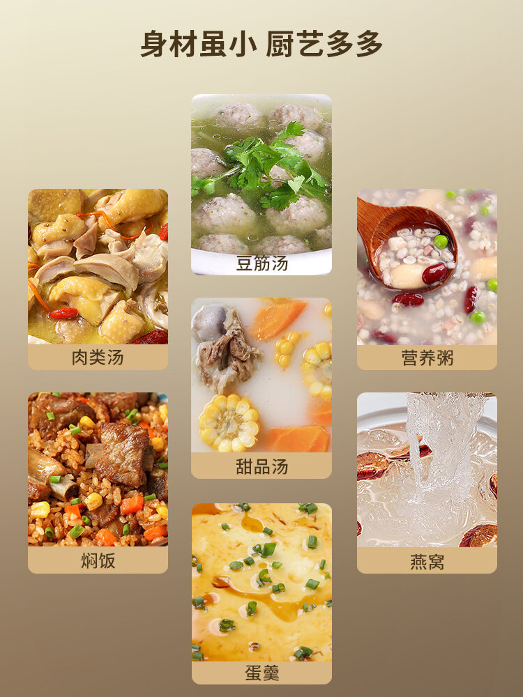 Muduoo Electric Slow Cooker for Baby Rice Porridge And Supplemental Food Ceramics Material Soup Making Kitchen Appliance. 