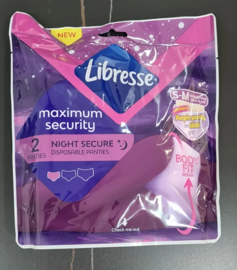 Libresse Panties Maximum Security 2s (S-M) Disposable Sanitary Maternity Pad Tuala Wanita Pakai Buang