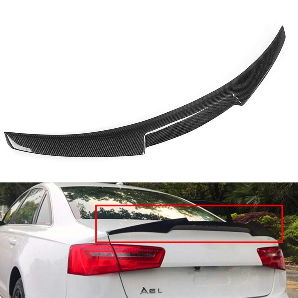 Audi A6 C7 M4 style carbon fiber rear boot trunk ducktail lip spoiler ...