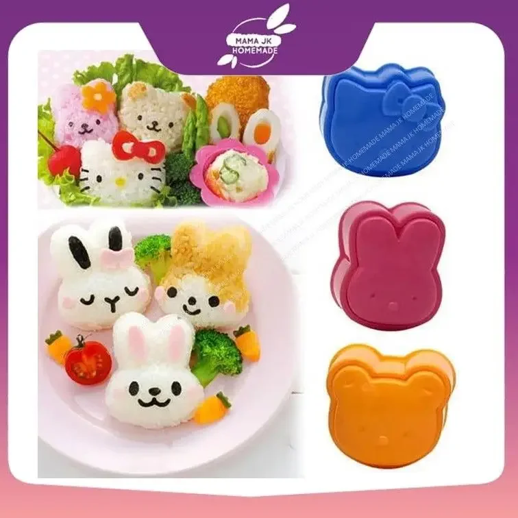 *READY STOCK* Sushi Mould 3pcs DIY Onigiri Rice Ball Bento Press Maker Mold