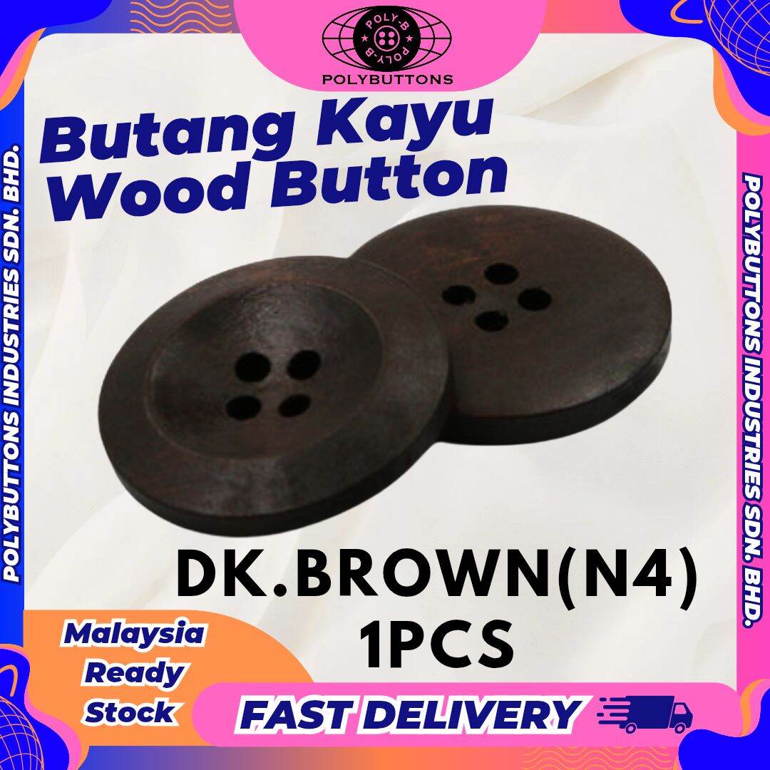POLYBUTTONS Butang Kayu Wood Button Baju Kot Coat Button Butang Chef Butang Besar Butang Mask