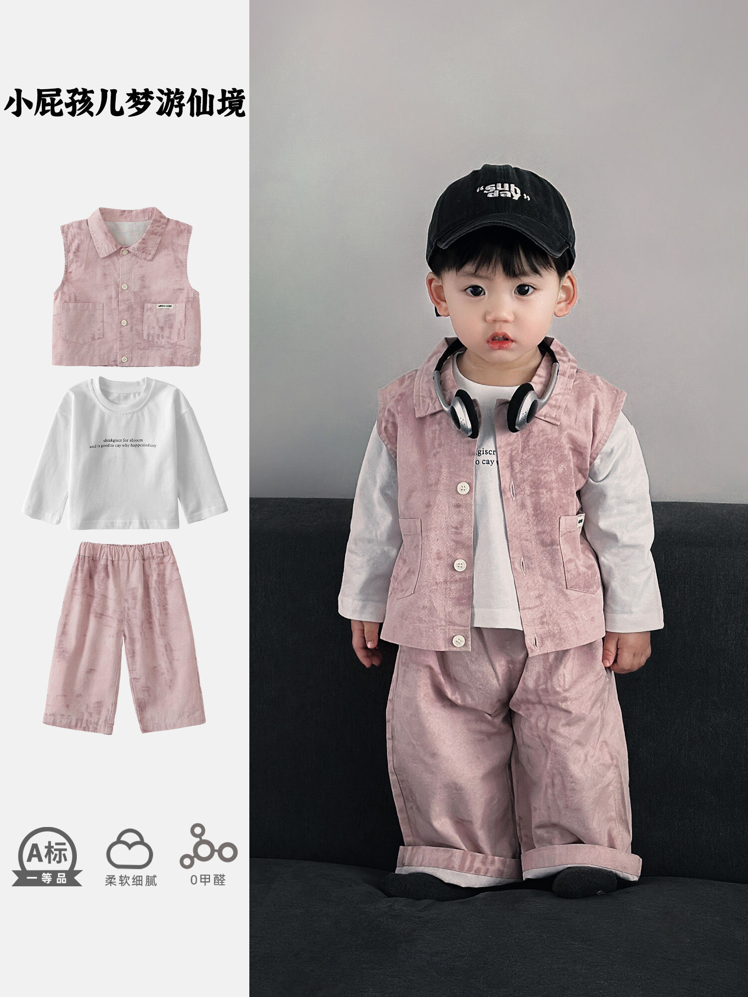 Cute Spring Autumn Baby Boy Outfit Cotton Korean Style Three Piece Set Fashionable Children's Clothing Infant Toddler Boy Ensemble Harga  142 Ringgit*Penghantaran Percuma