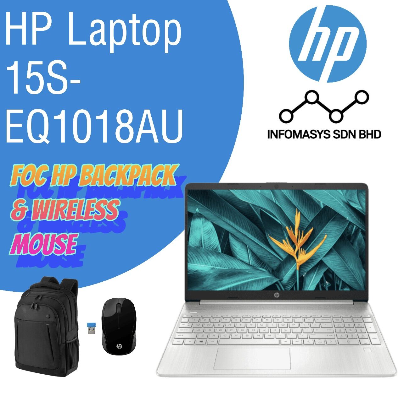 READY STOCK! HP Laptop 15s-eq1018AU (FREE HP BACKPACK & HP WIRELESS MOUSE) Malaysia