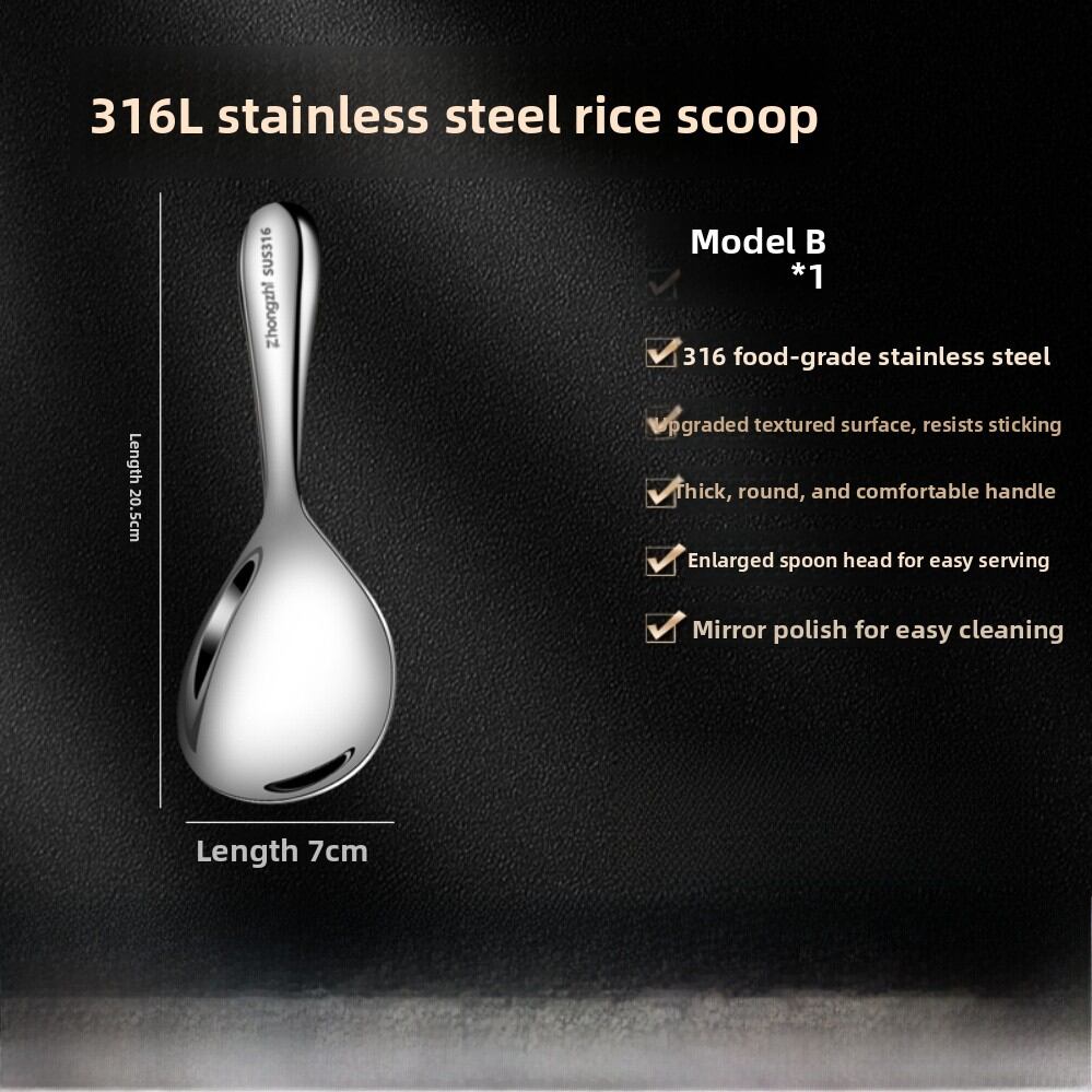 Cooking Riz Spoon Food Grade 316 Stainless Steel Rice Spoon Stand up Sticky Rice Spoon ...