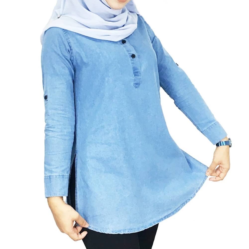 Buy Denim Dress Muslimah Online at a Better Price | Lazada Malaysia