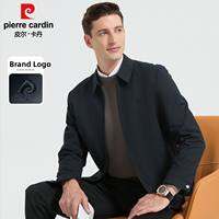 Pierre Cardin | Mens Business Casual Jacket Spring Autumn Polyester Polyamide Windbreaker Zipper Closure Minimalist Style for Middle Aged Men