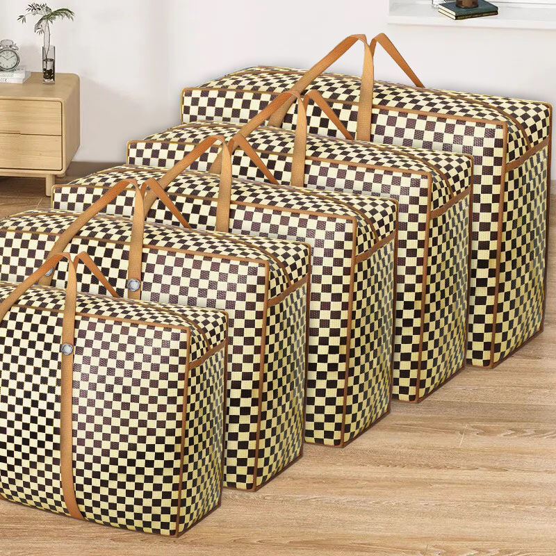 Extra Large Capacity Moving Packing Bag Woven Snake Skin Canvas Storage Bag Thickened Bag Rattan Bag Household Storage Tool