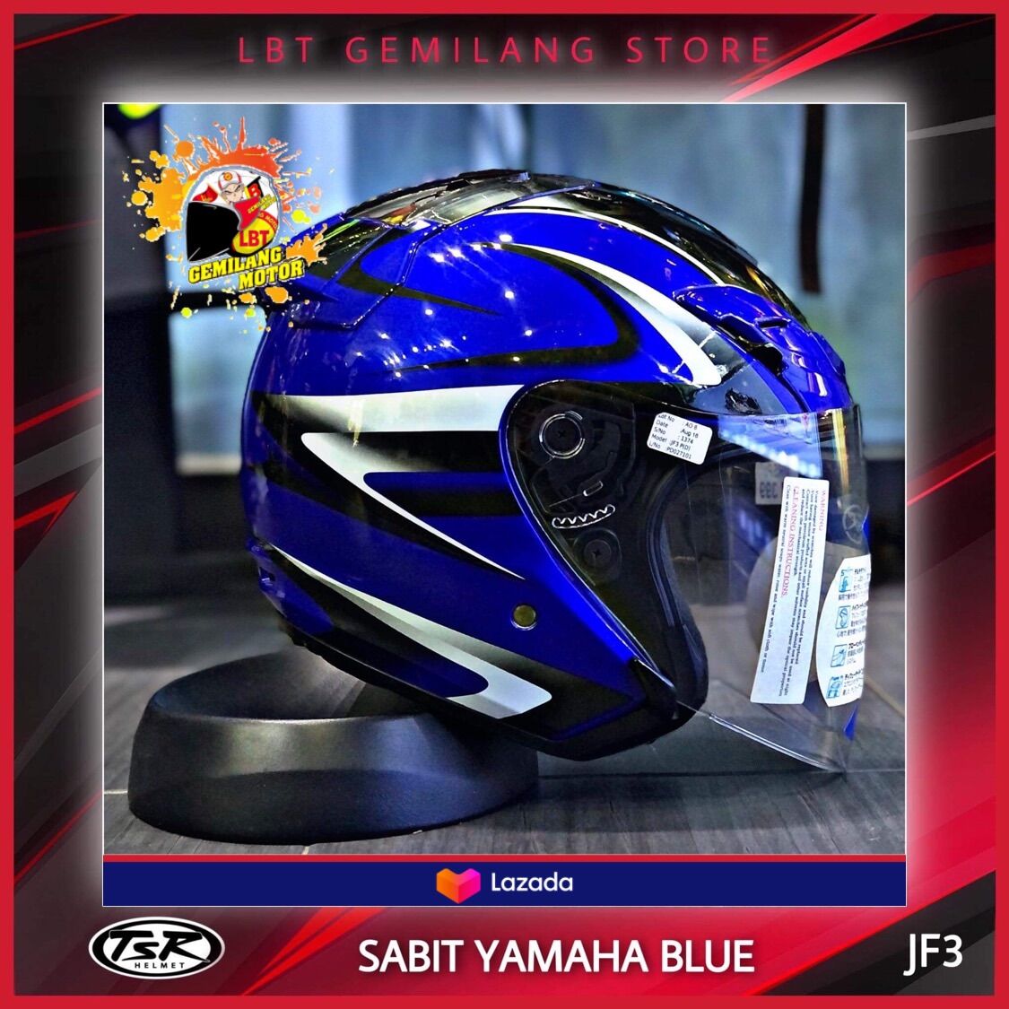 TSR Helmets JF3 [SABIT YAMAHA BLUE] Lazada Lazada
