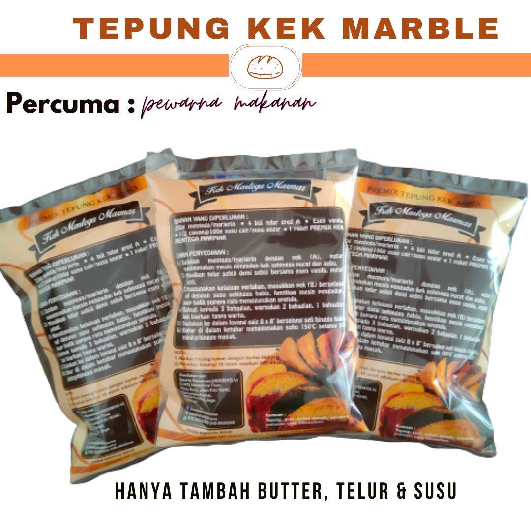 TEPUNG KEK MARBLE LENGKAP DENGAN PEWARNA | Lazada