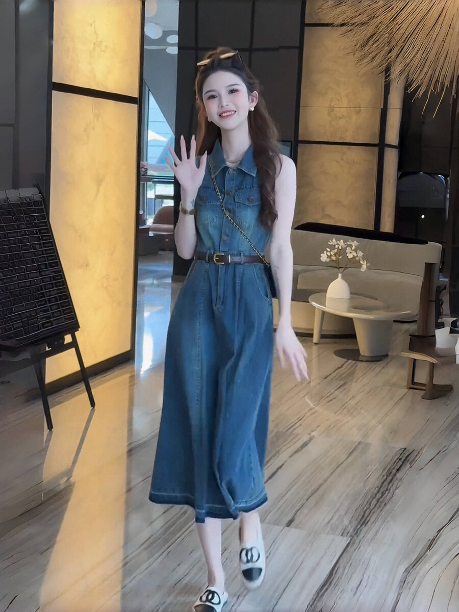 lazada ladies dress Dresses Denim Women'S Denim Dress Short Sleeve, Turn-Down Collar, Side Pockets Zanzea $60 rack le purge