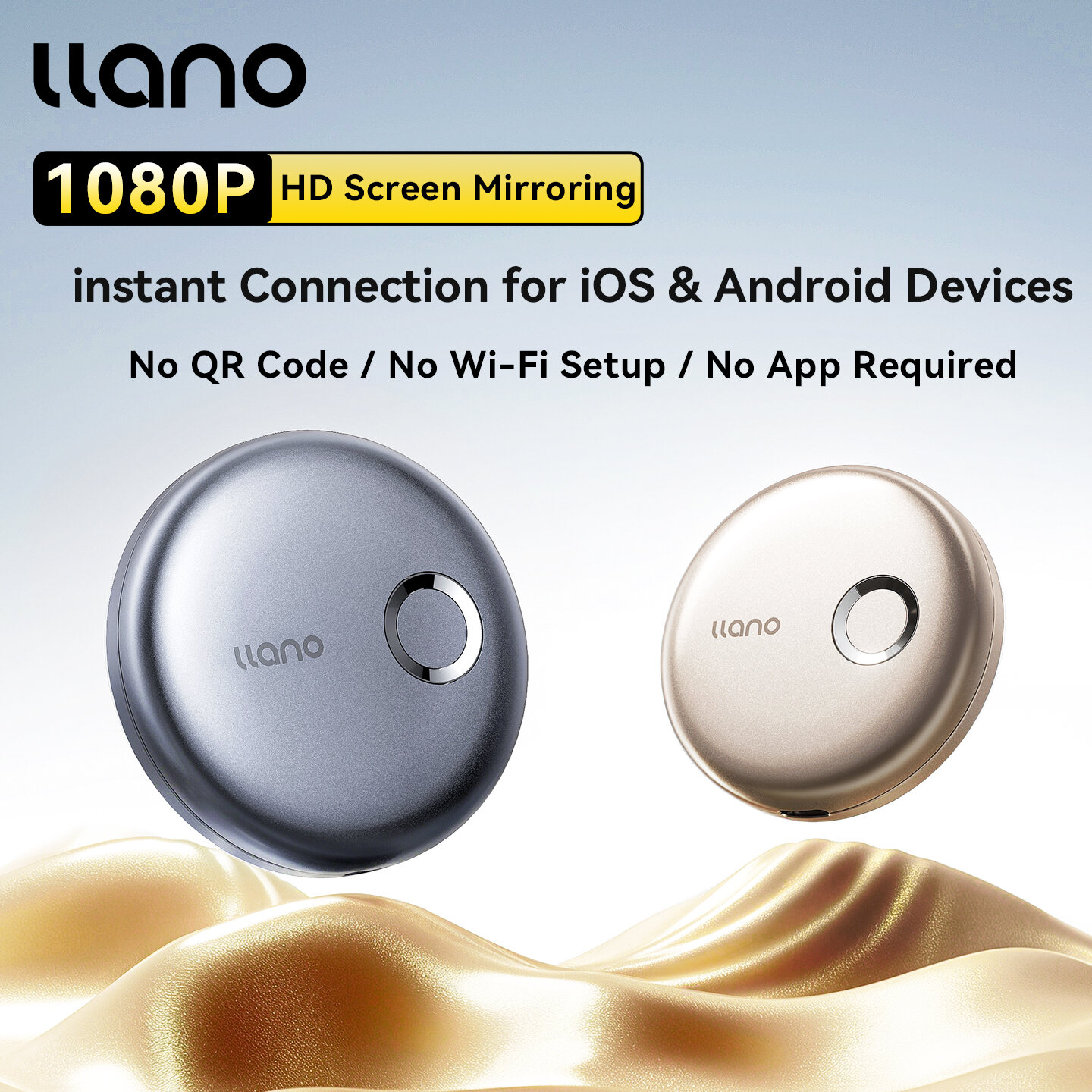 Llano T1 5G Dual-Band Wireless Screen Projector, 1080P HD Casting, Plug & Play, Portrait & Landscape Support, Mirror/Cast/Screen-Off Modes Giá 725,000 Đồng*Miễn phí vận chuyển