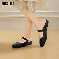 DUSTO | Bowed Mules Flats Peep Toe Shoes