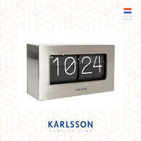Karlsson Table clock Boxed Flip brushed steel  [Ready Stock] Flip Clock Table clock Modern Luxury for Living Room Home Decor